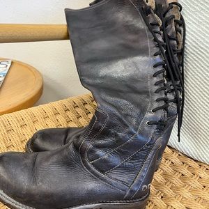 Women’s Bed Stu tall lace up boot, black, size 7/12-8, EUC